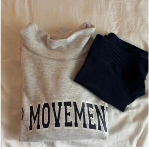 FP Movement White Mockneck Sweatshirt Set